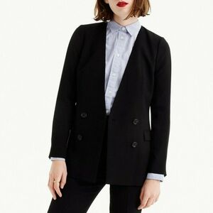 J. Crew 365 French Girl Collarless Crepe Blazer, Size 0